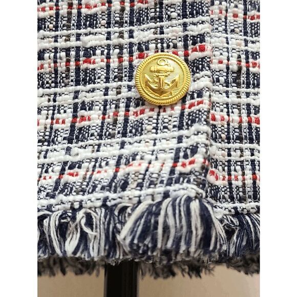⚓✨ Nautical Tweed Mini Skirt with Gold Anchor Buttons SIZE S - Picture 6 of 14